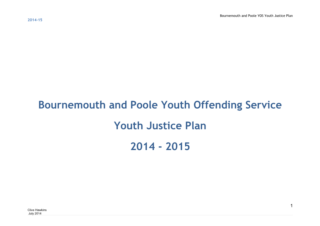 Bournemouth and Poole YOS Youth Justice Plan