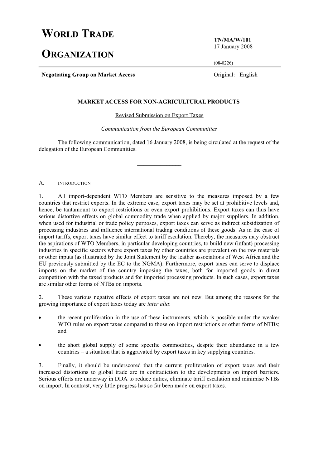 Market Access for Non-Agricultural Products s2