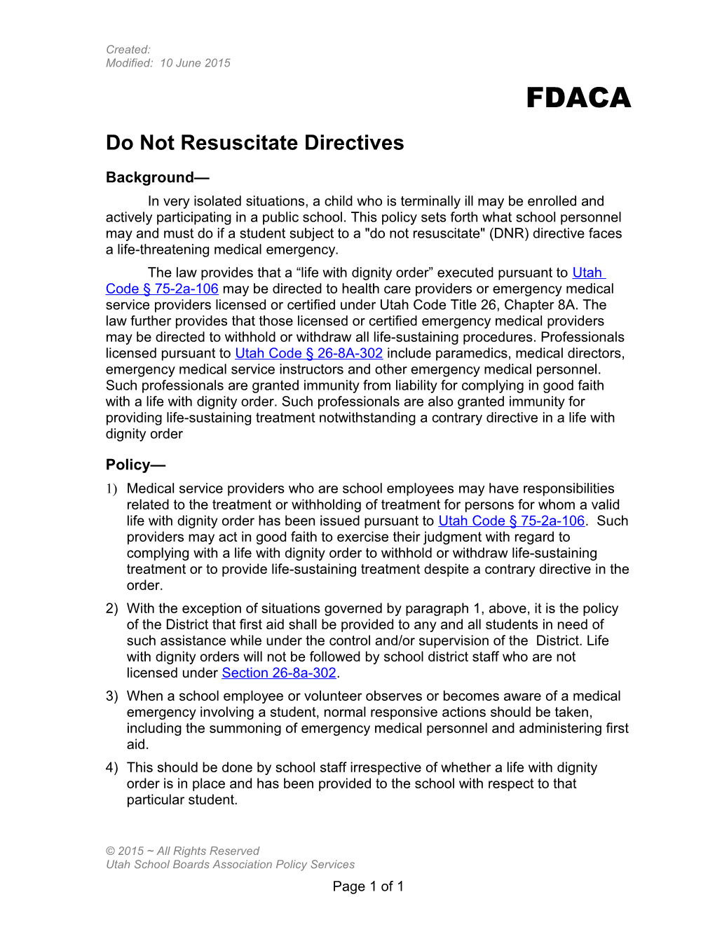 Do Not Resuscitate Directives