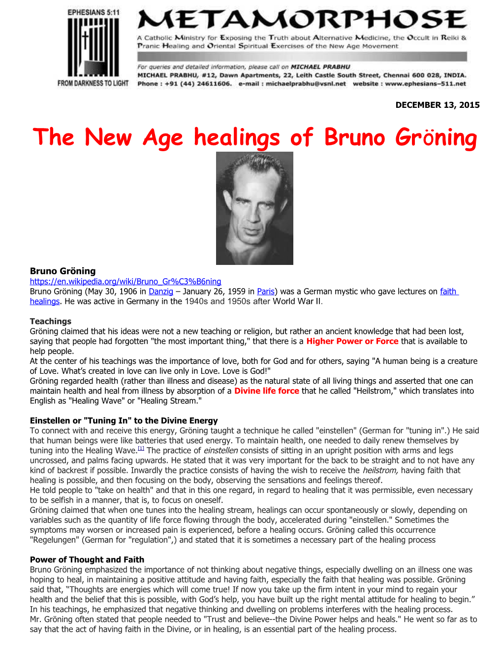 The New Age Healings of Bruno Gröning