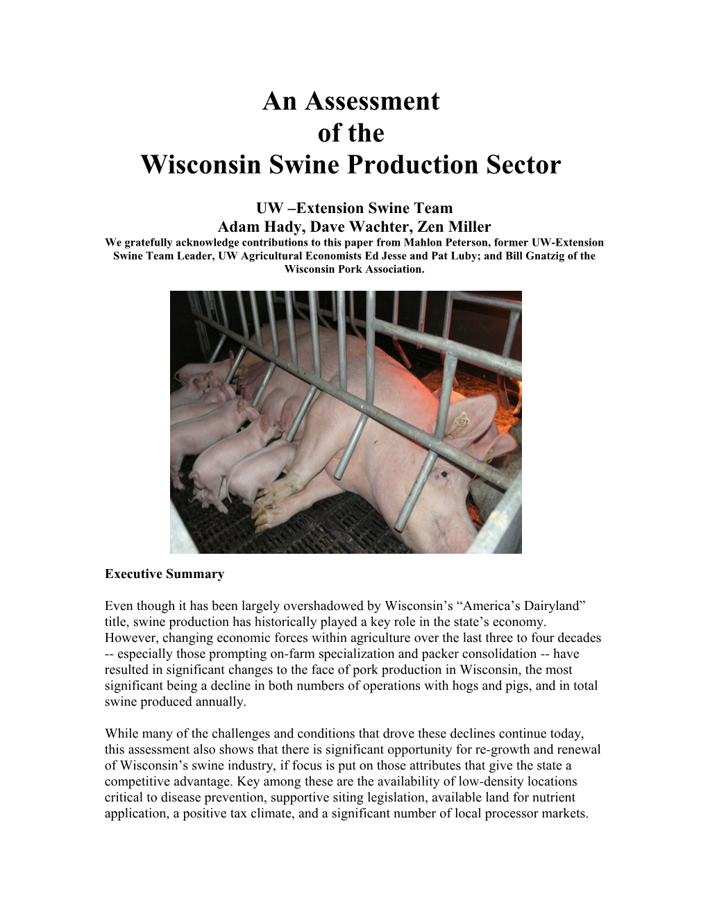 The Hog Industry Has Played a Major Role in Wisconsin S Agricultural History