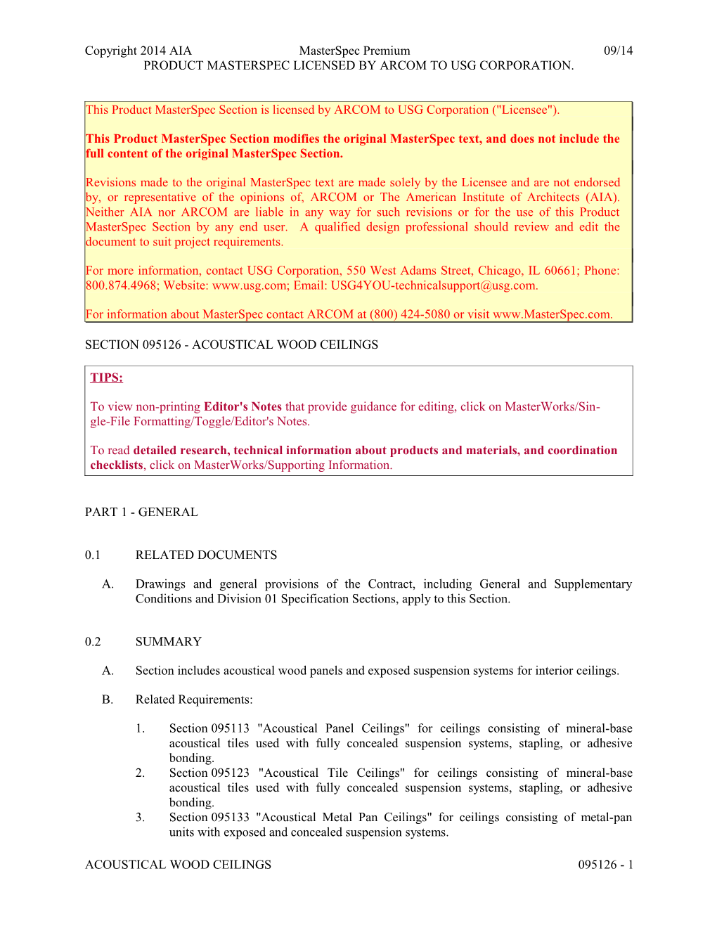 Section 095113 - Acoustical Panel Ceilings