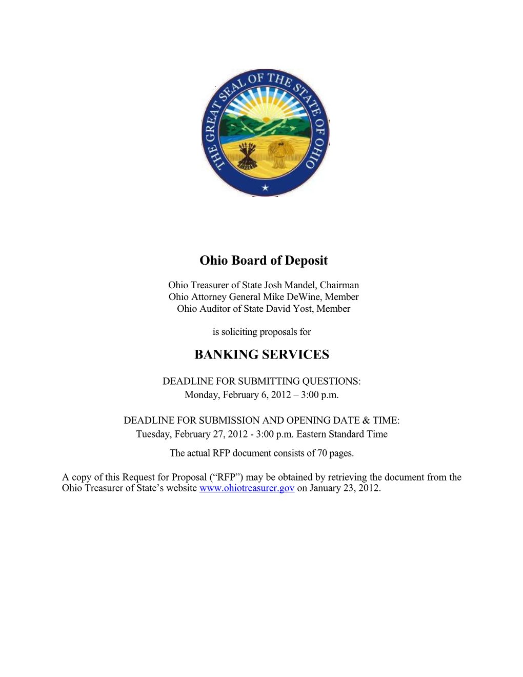 Ohio Board of Deposit