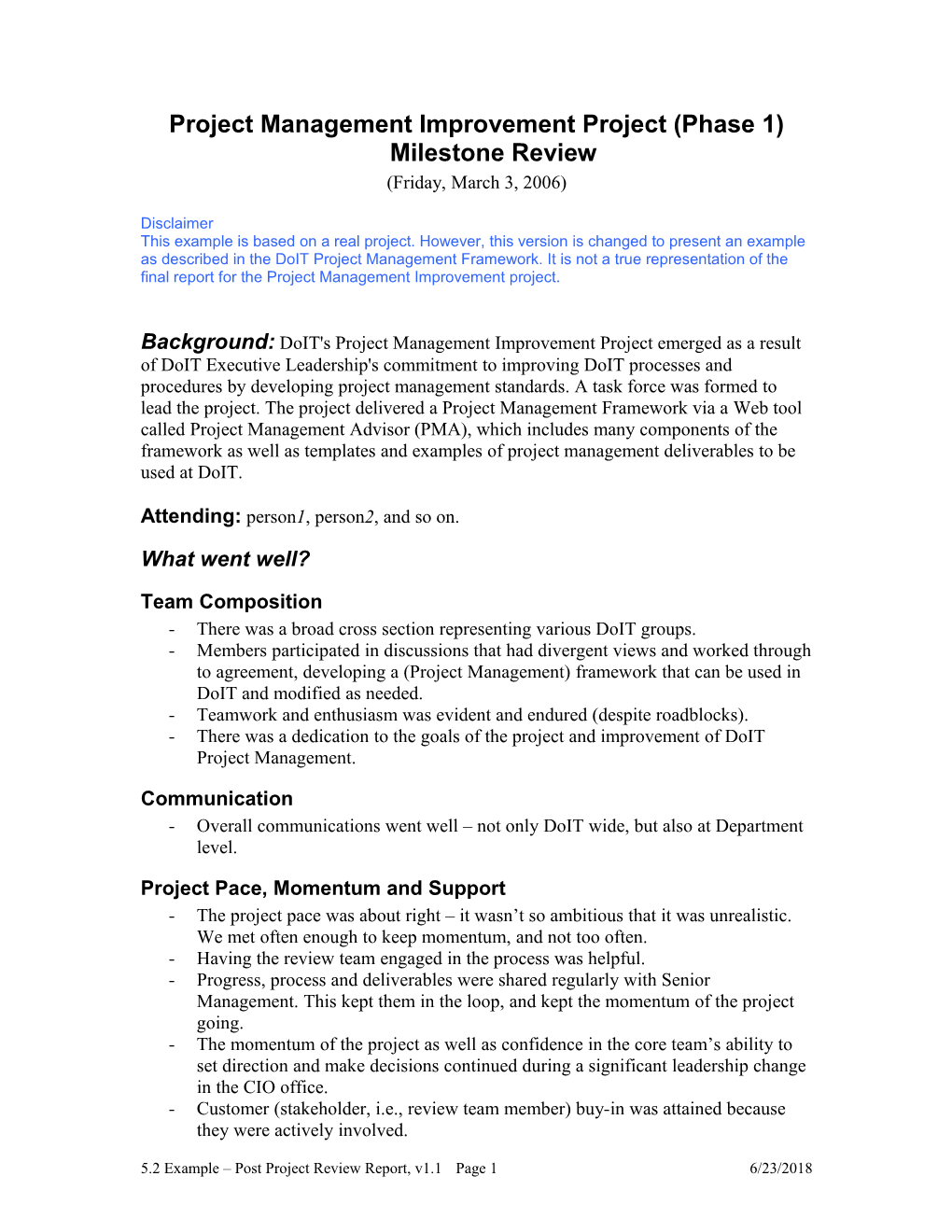 Project Management Improvement Project