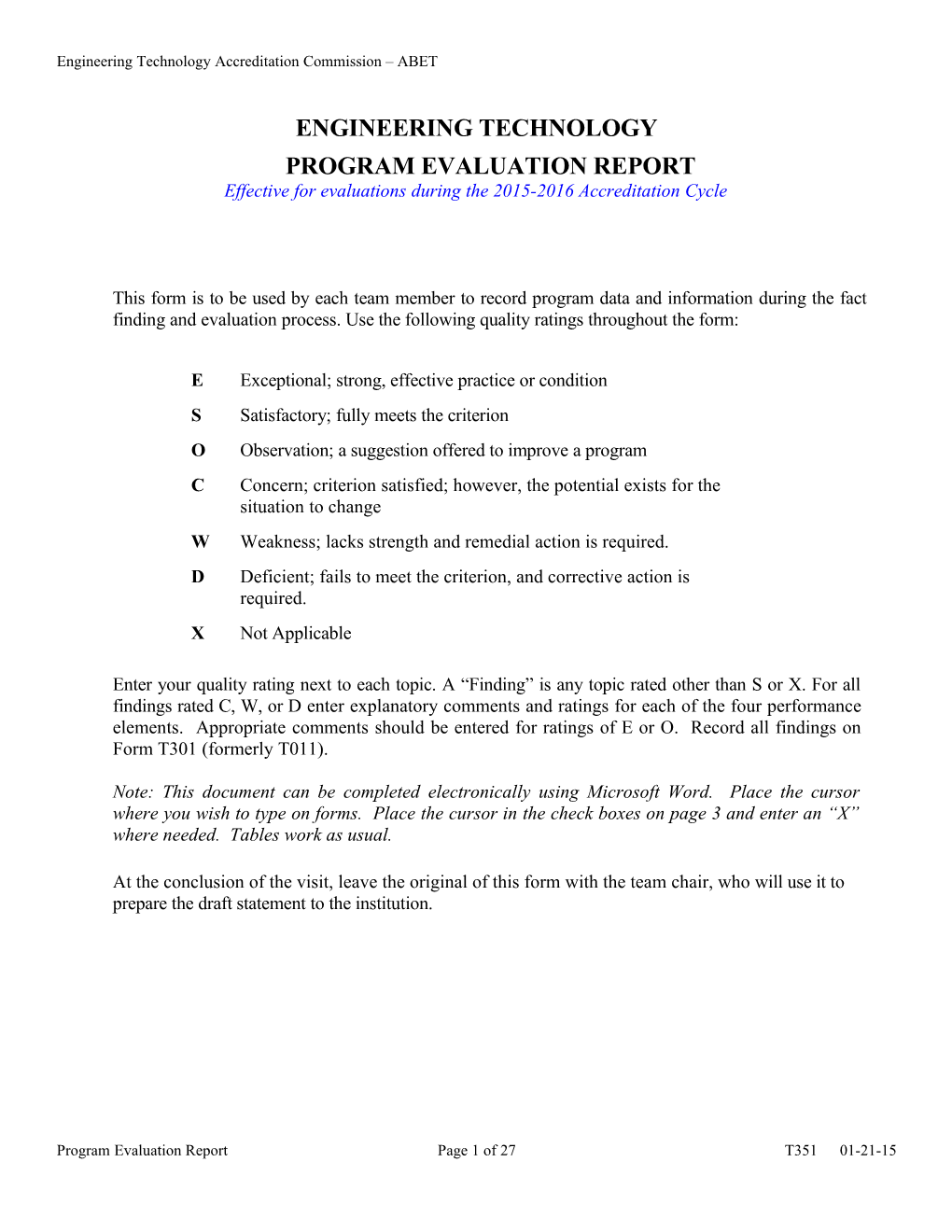 TC4 - Program Evaluation Form