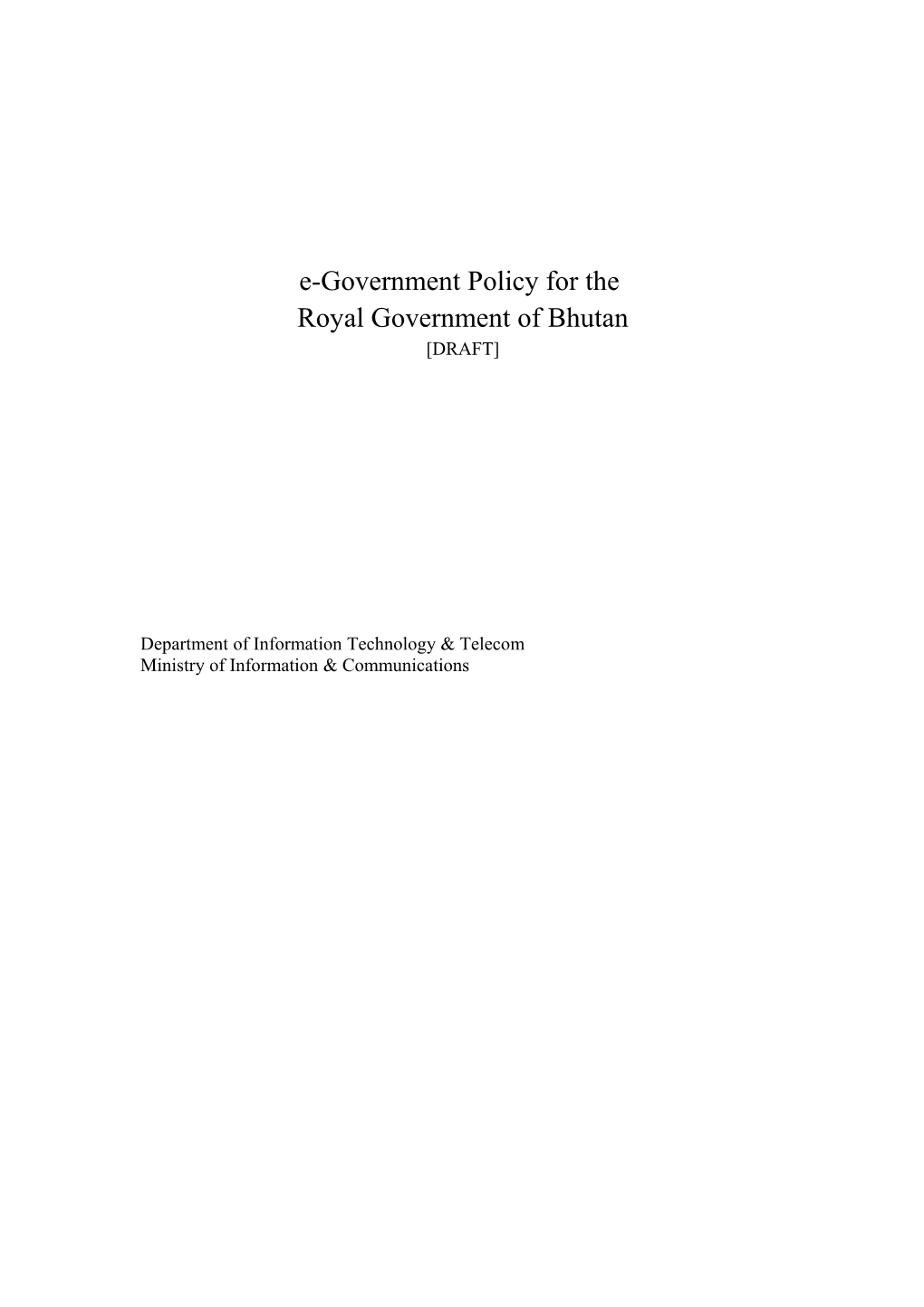 E-Government Policy for The