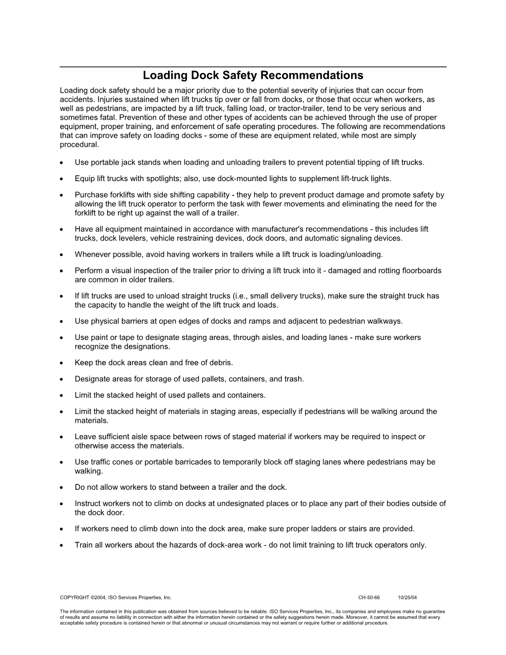 Loading Dock Safety Recommendations