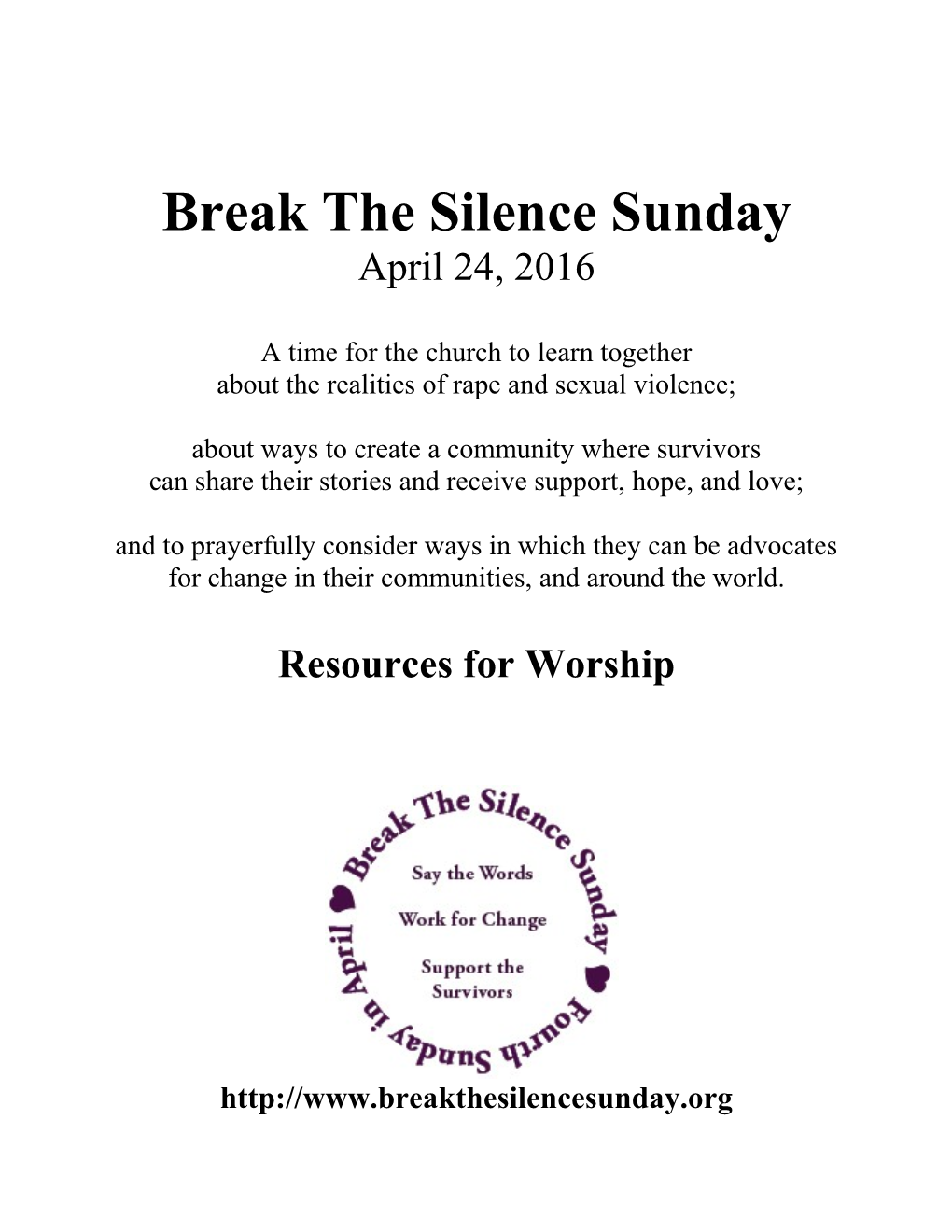 Break the Silence Sunday