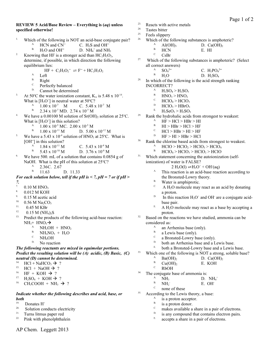 Acid/Base Review s1