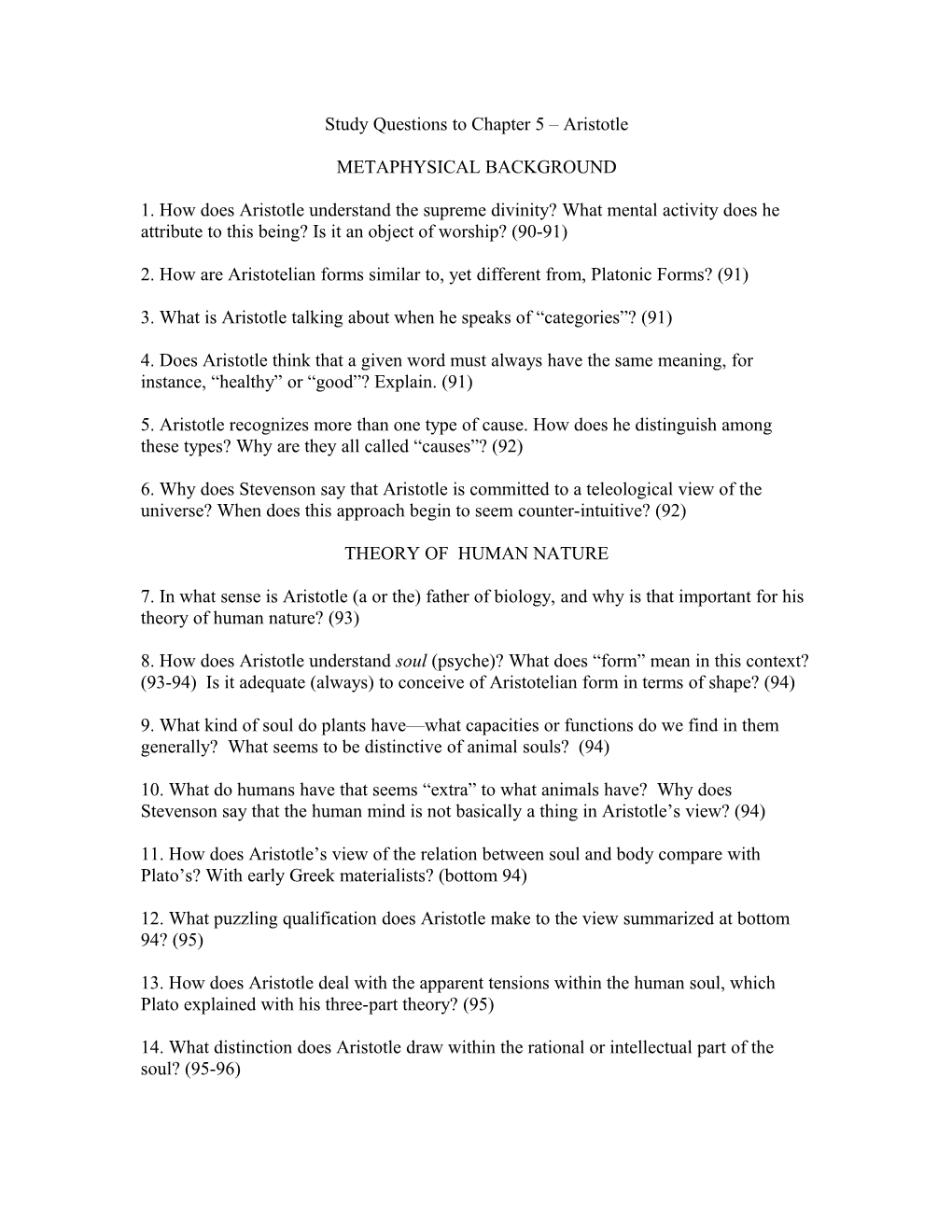 Study Questions to Chapter 1 Confucianism