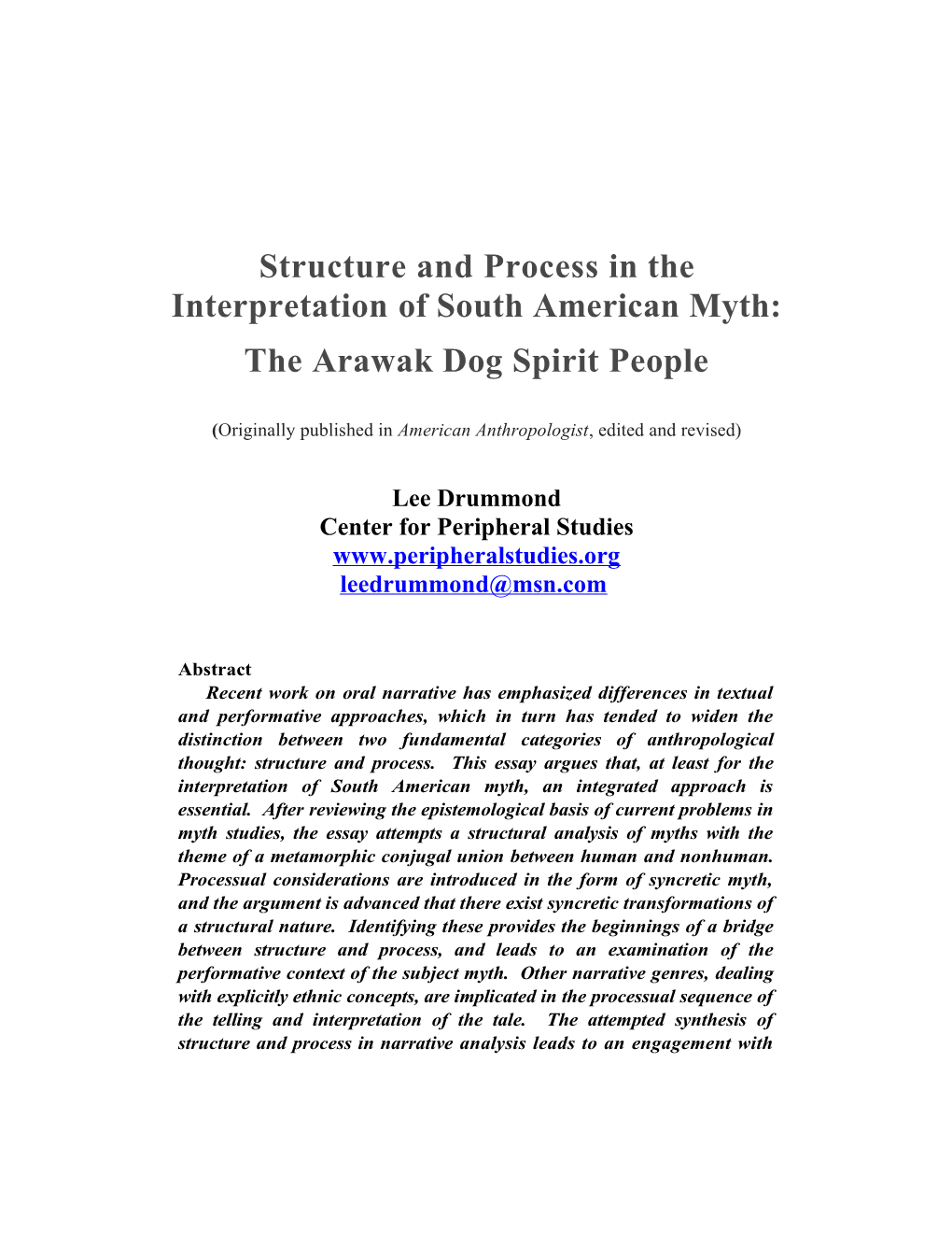 Structure and Process in the Interpretation