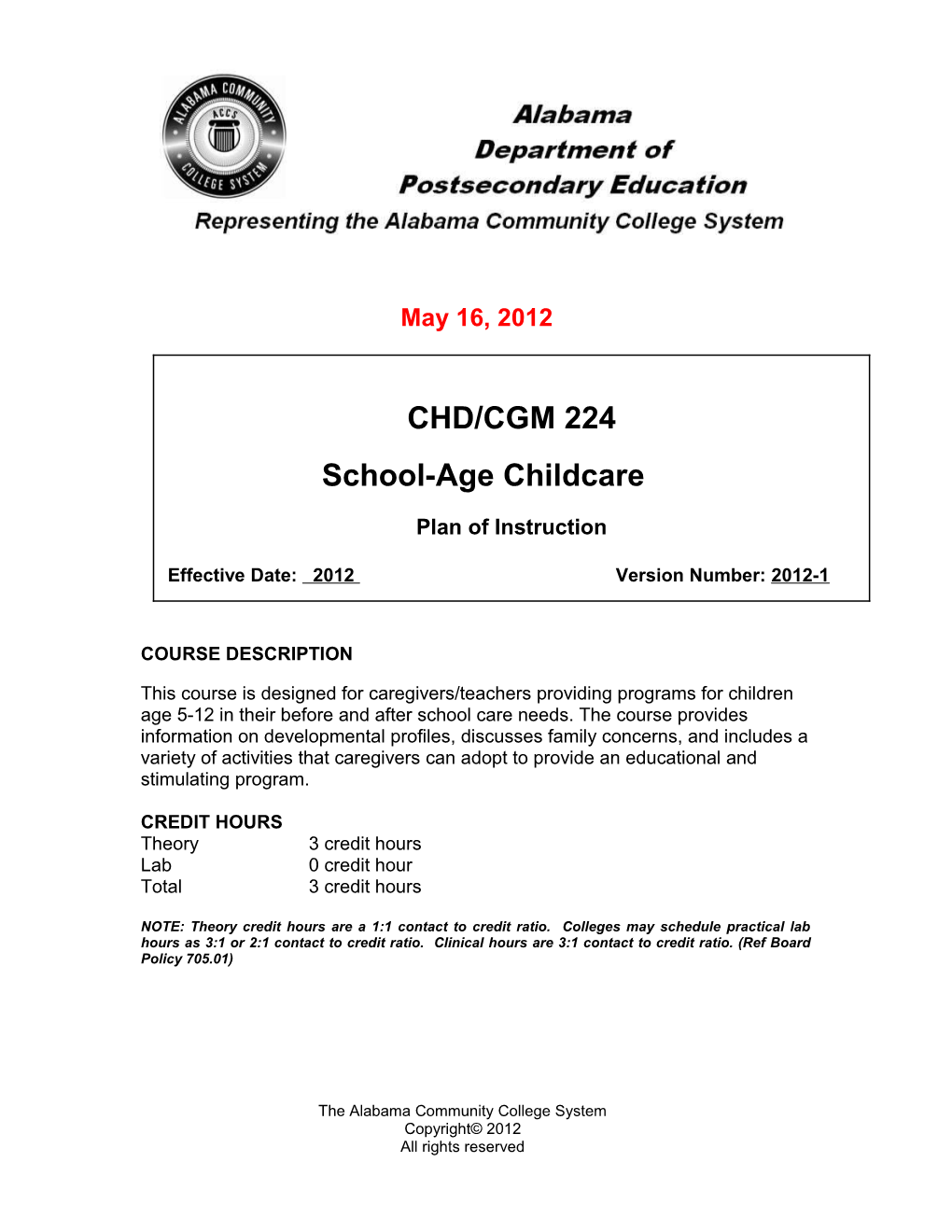 CHD 224 - School-Age Childcare