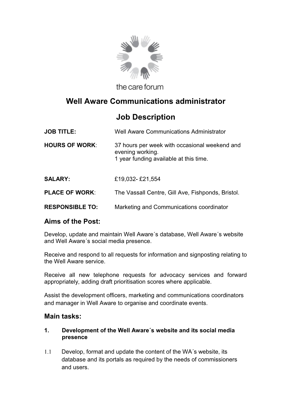 Well Aware Communications Administrator