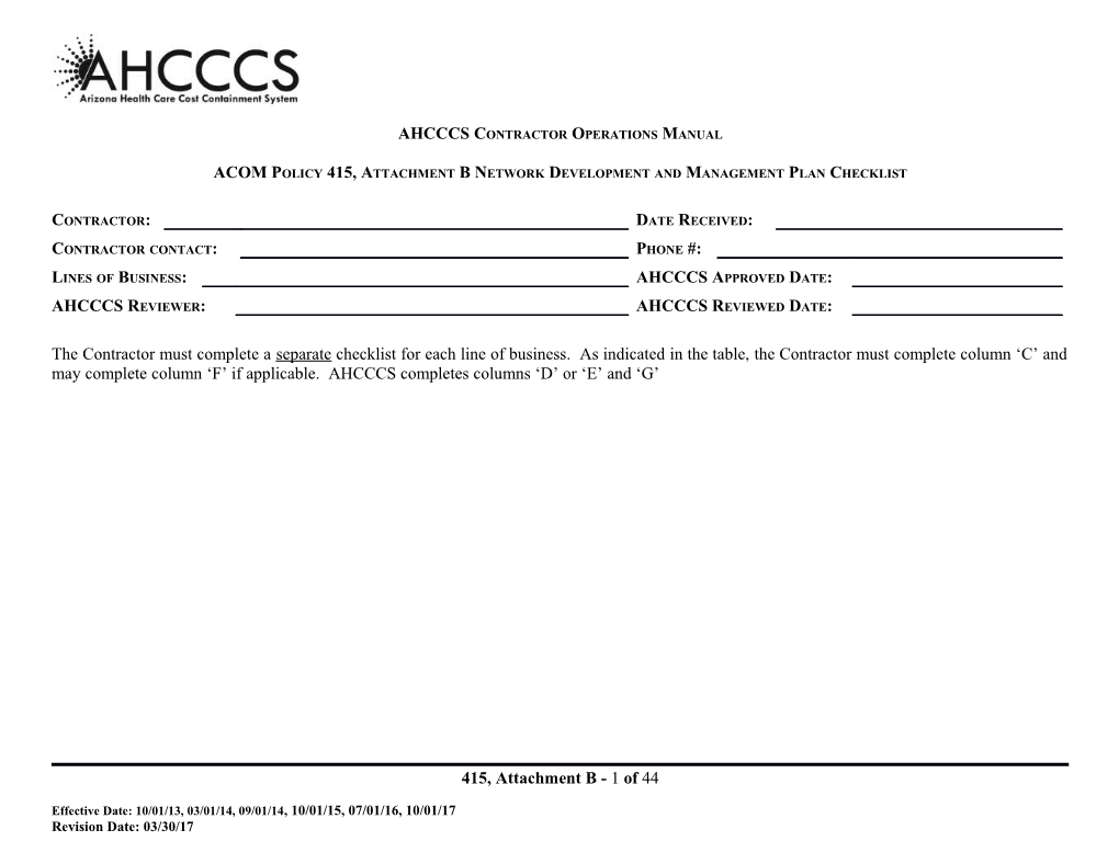 Effective Date: 10/01/13, 03/01/14, 09/01/14, 10/01/15, 07/01/16, 10/01/17