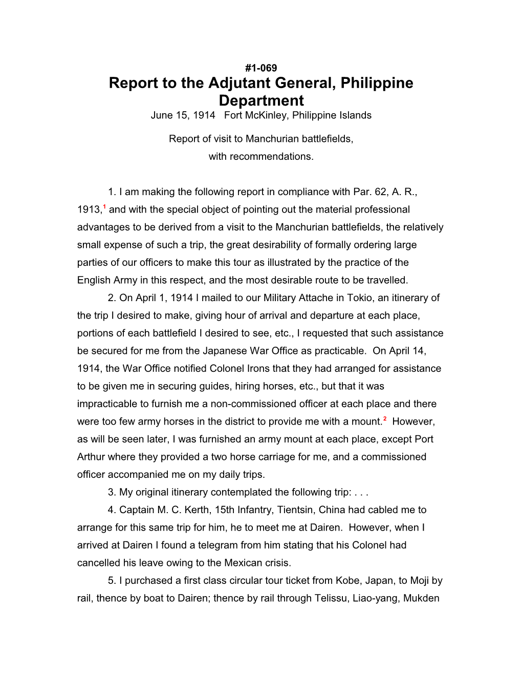 Report to the Adjutant General, Philippine Department