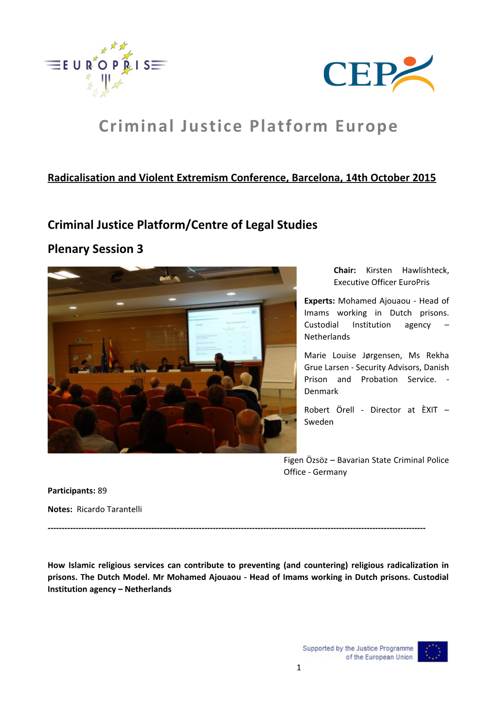 Criminal Justice Platform Europe