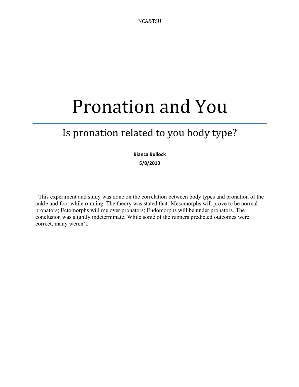Pronation and You