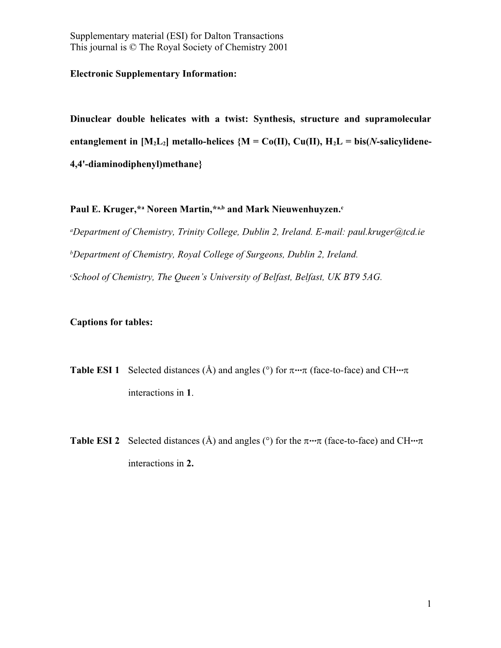 Self Assembly, Crystal Structures and Magnetic Properties of Dicopper and Dicolbalt Helicates