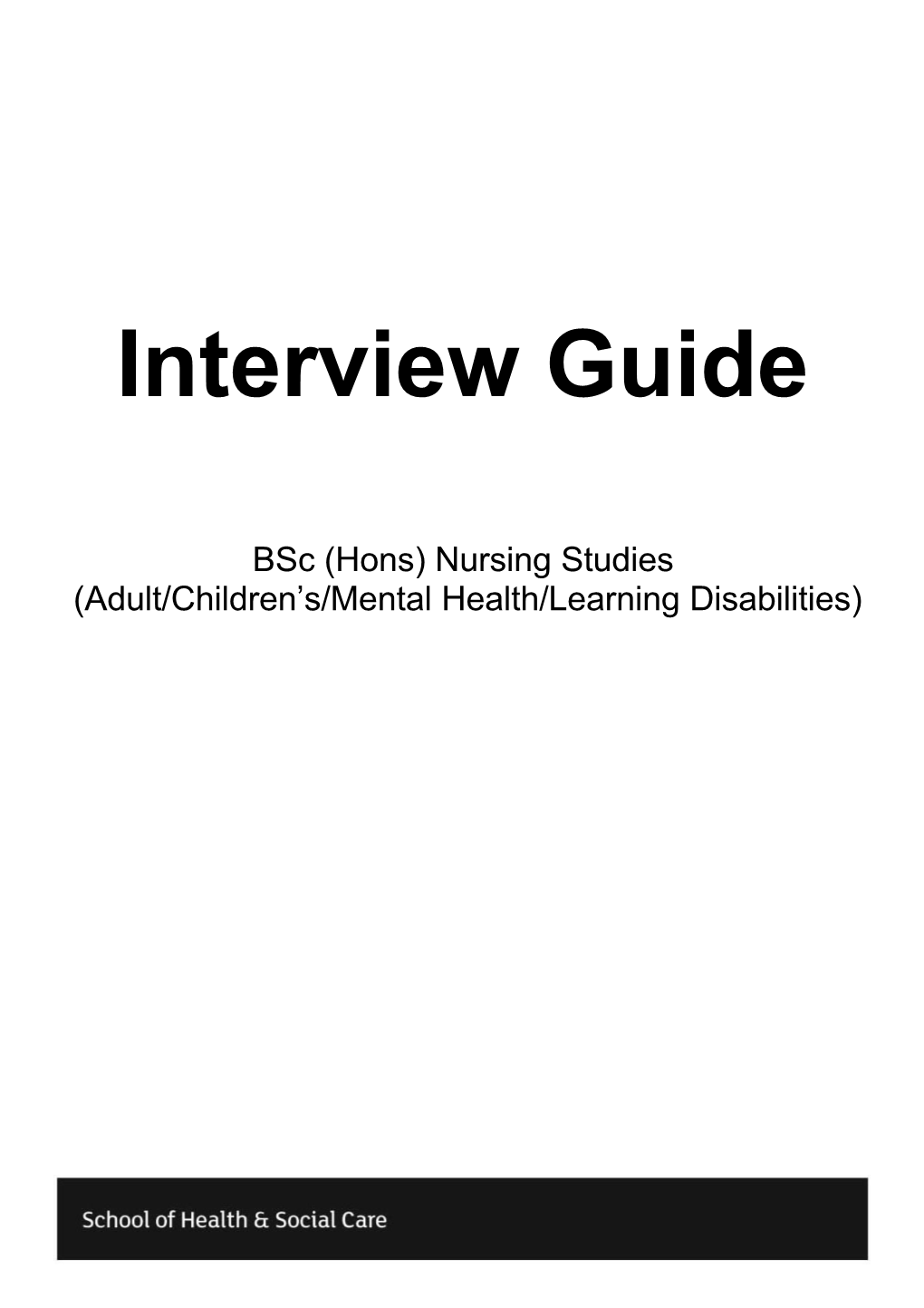 Bsc (Hons) Nursing Studies