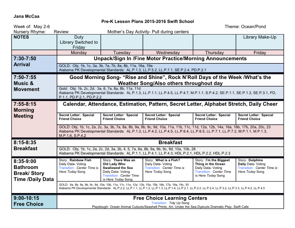 Pre-K Lesson Plans 2015-2016 Swift School s1