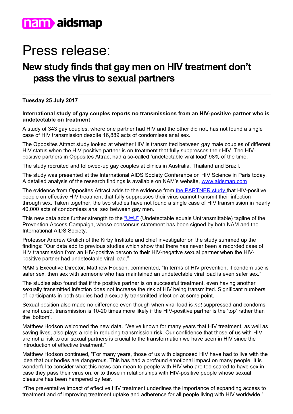 New Study Finds That Gay Men on HIV Treatment Don T Pass the Virus to Sexual Partners