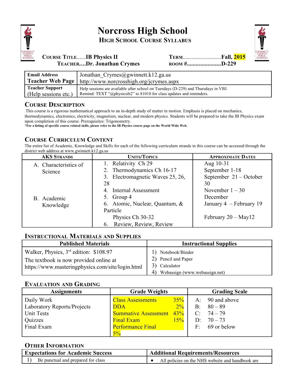 Applied Chemistry SC 221