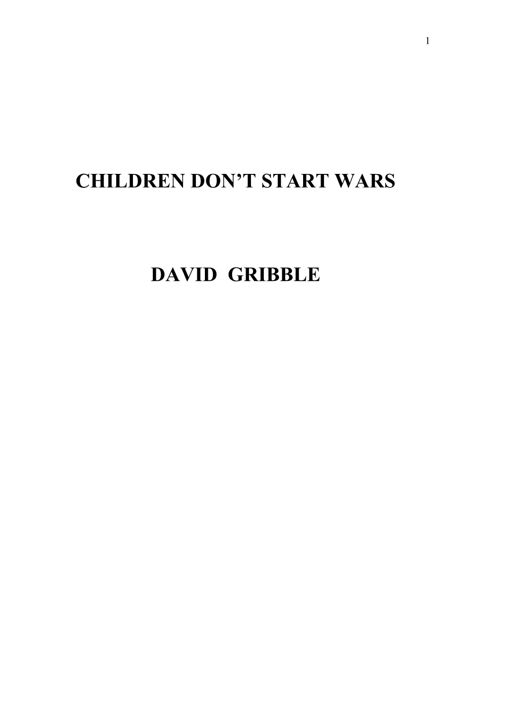 Children Don T Start Wars
