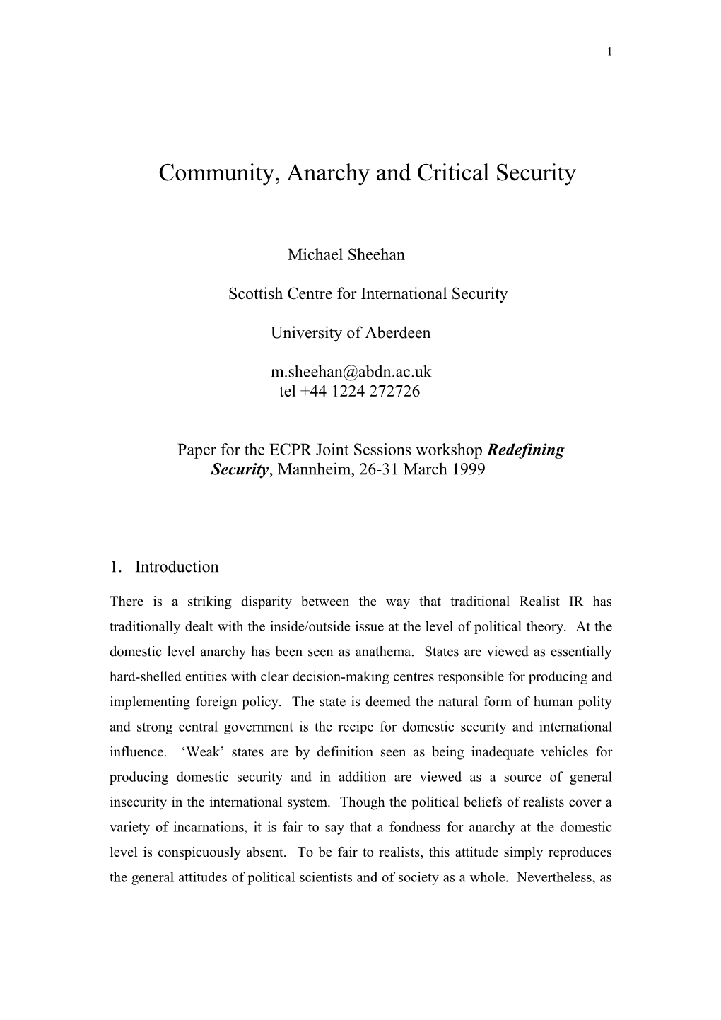 Critical Security Theory and Anarchism