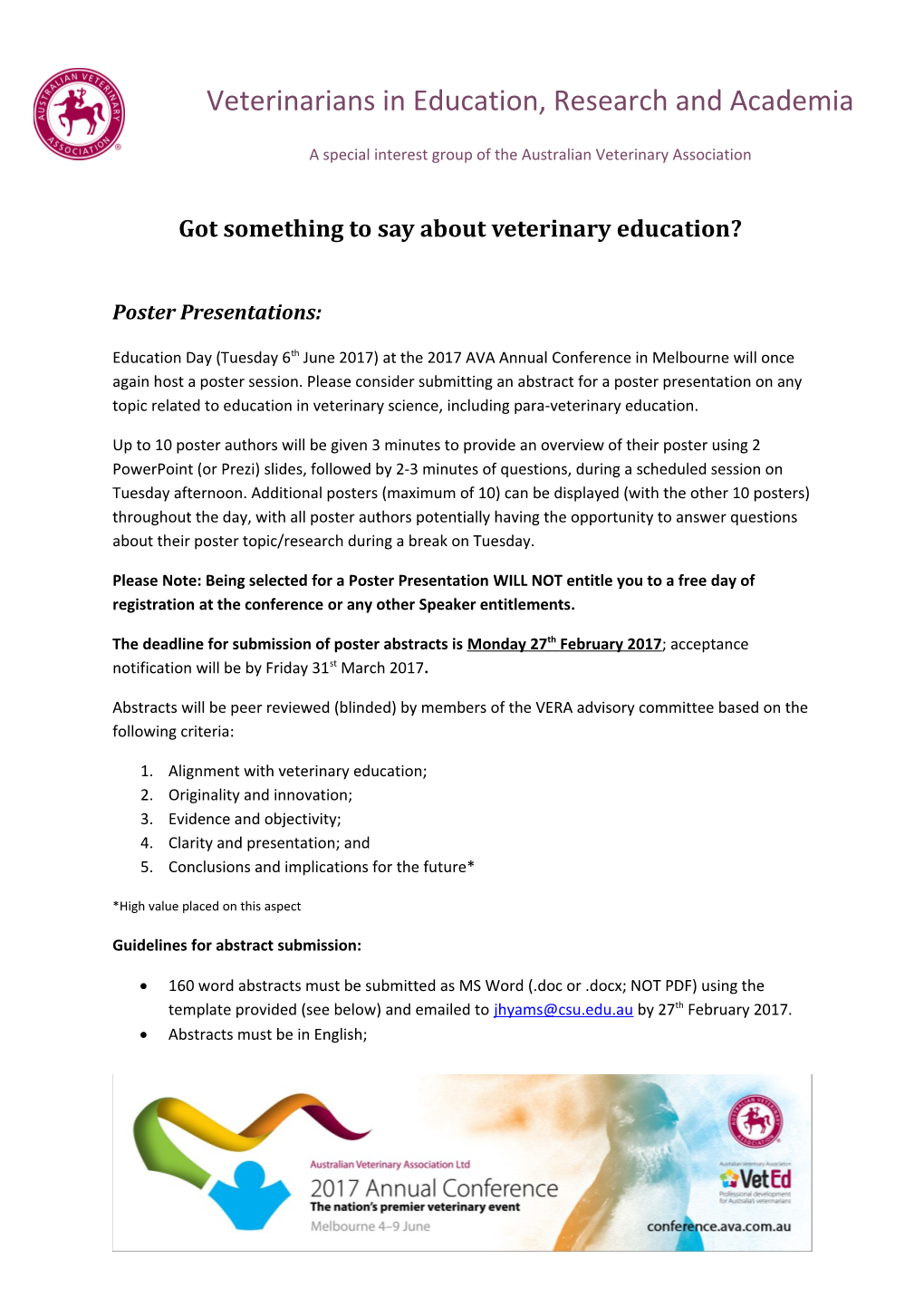 Got Something to Say About Veterinary Education?