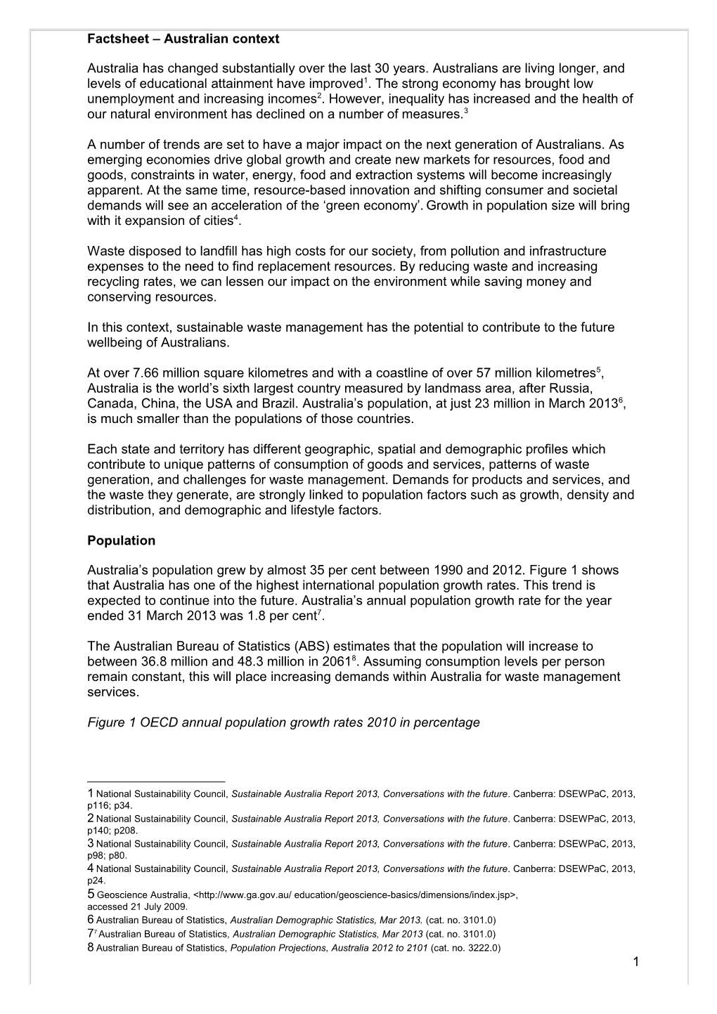 FS-National Waste Generation-Australian Context