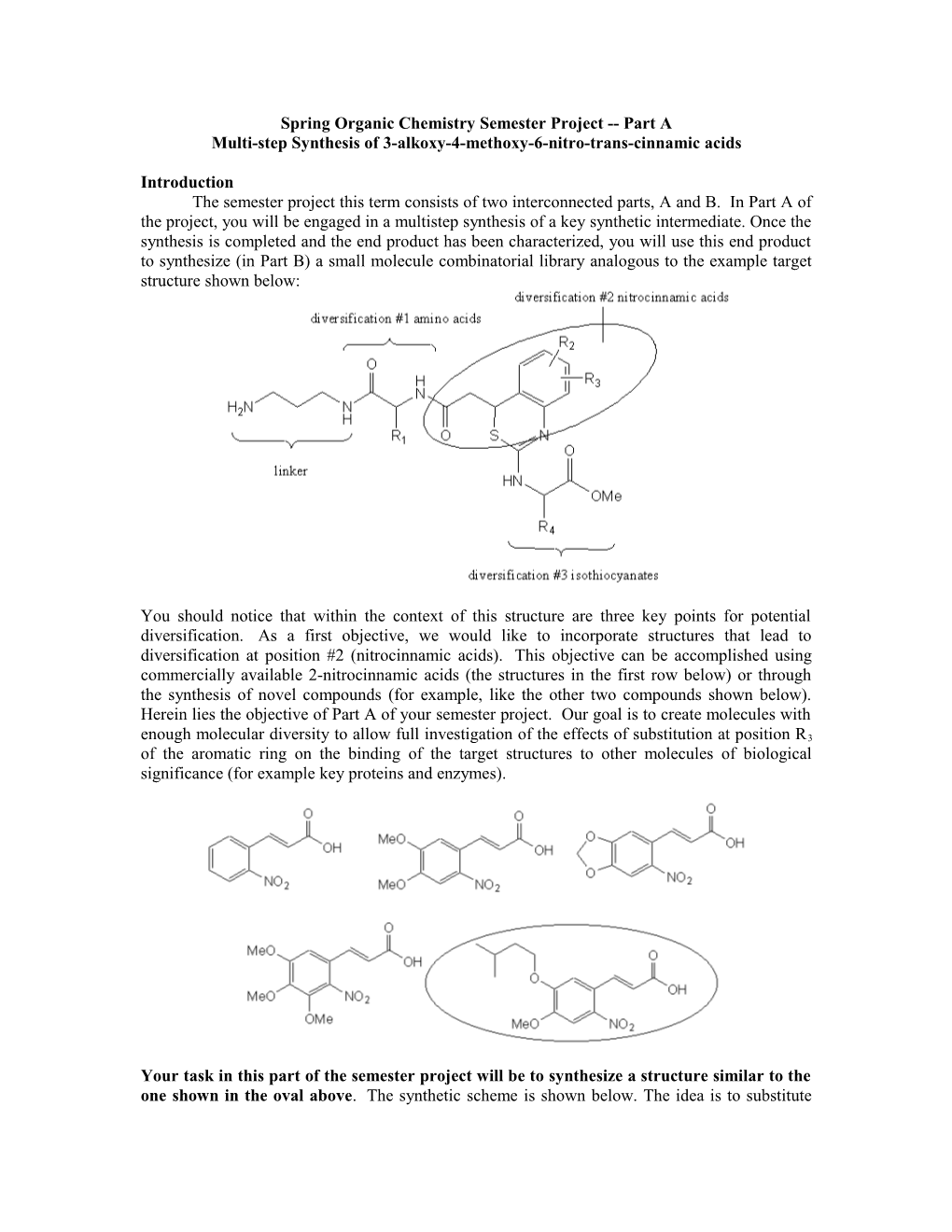 Spring Organic Chemistry Semester Project Part A