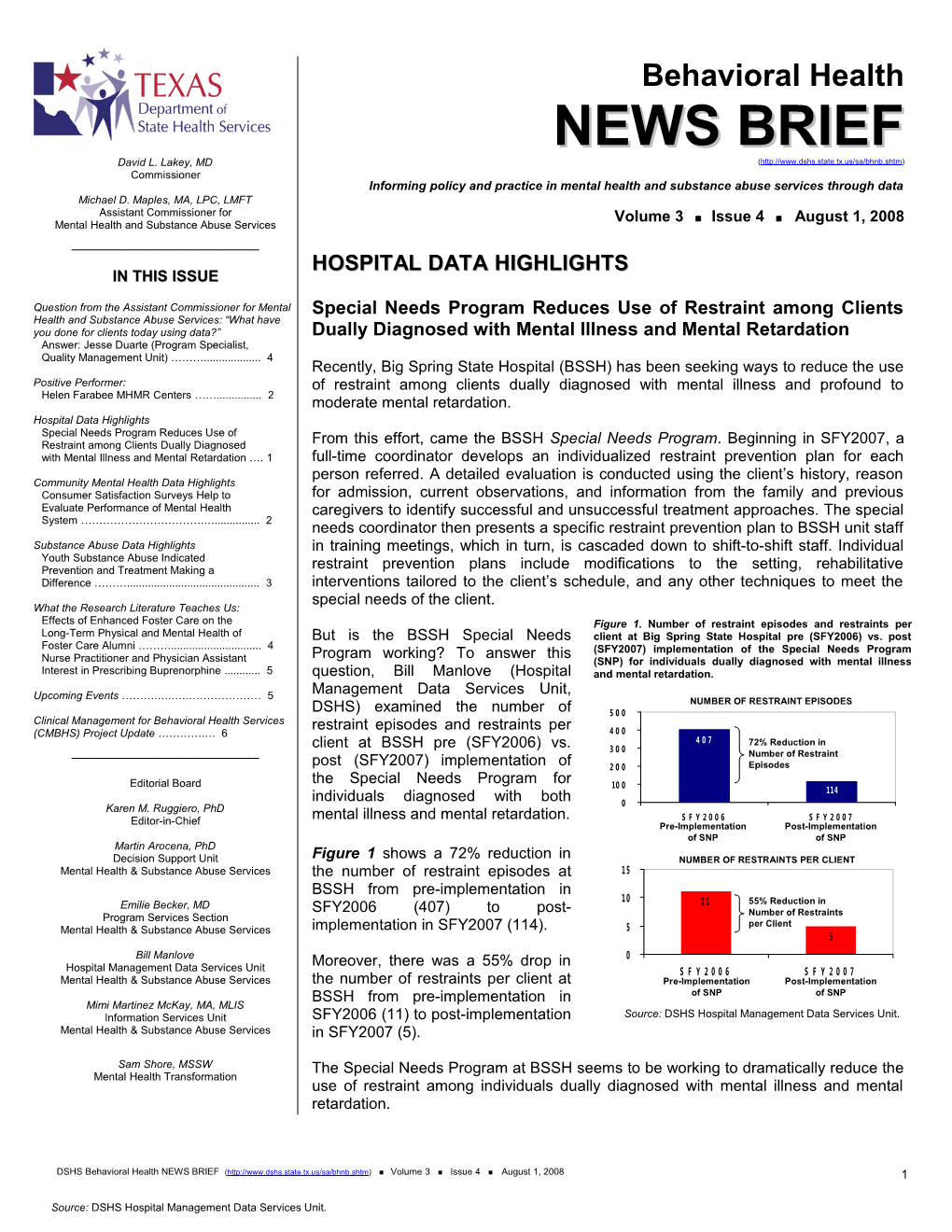 Informing Policy and Practice in Mental Health and Substance Abuse Services Through Data