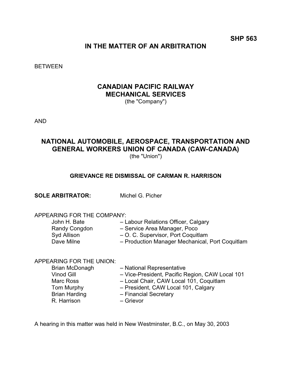 Shp 563: Harrison, R.: Discipline Discharge