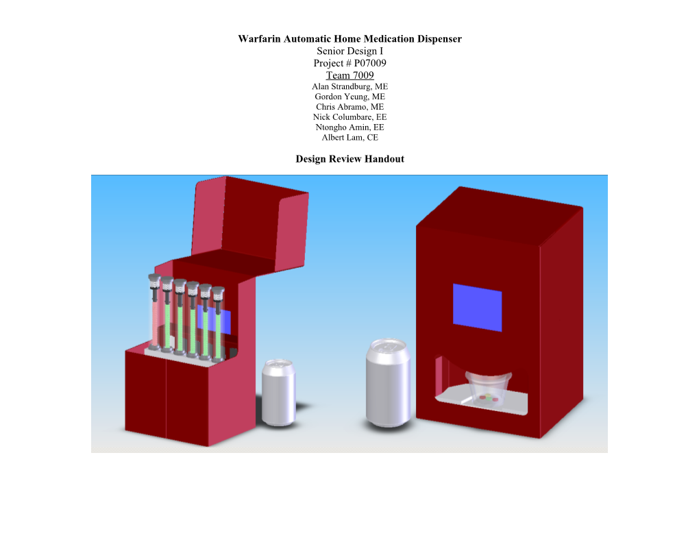 Warfarin Automatic Home Medication Dispenser