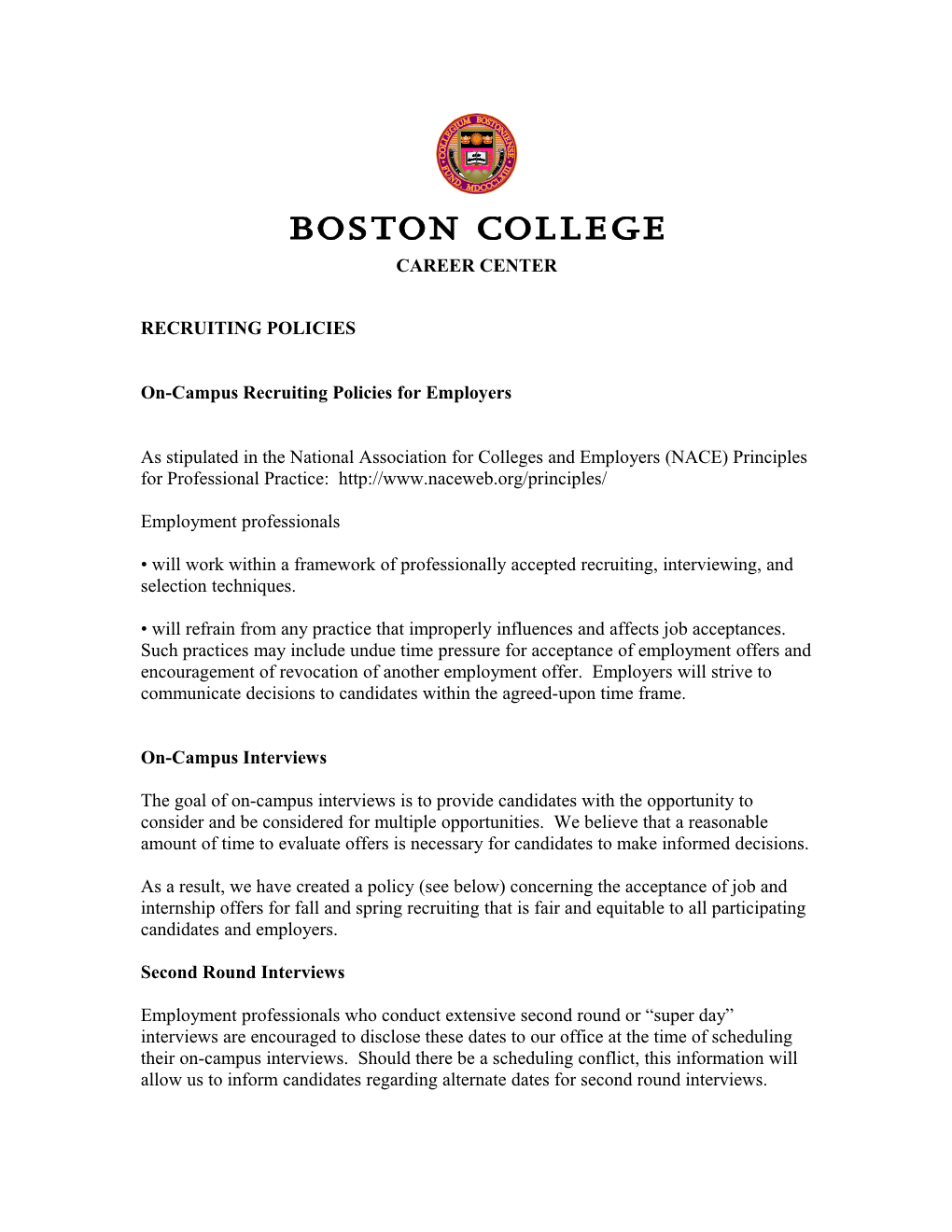 Boston College Career Center