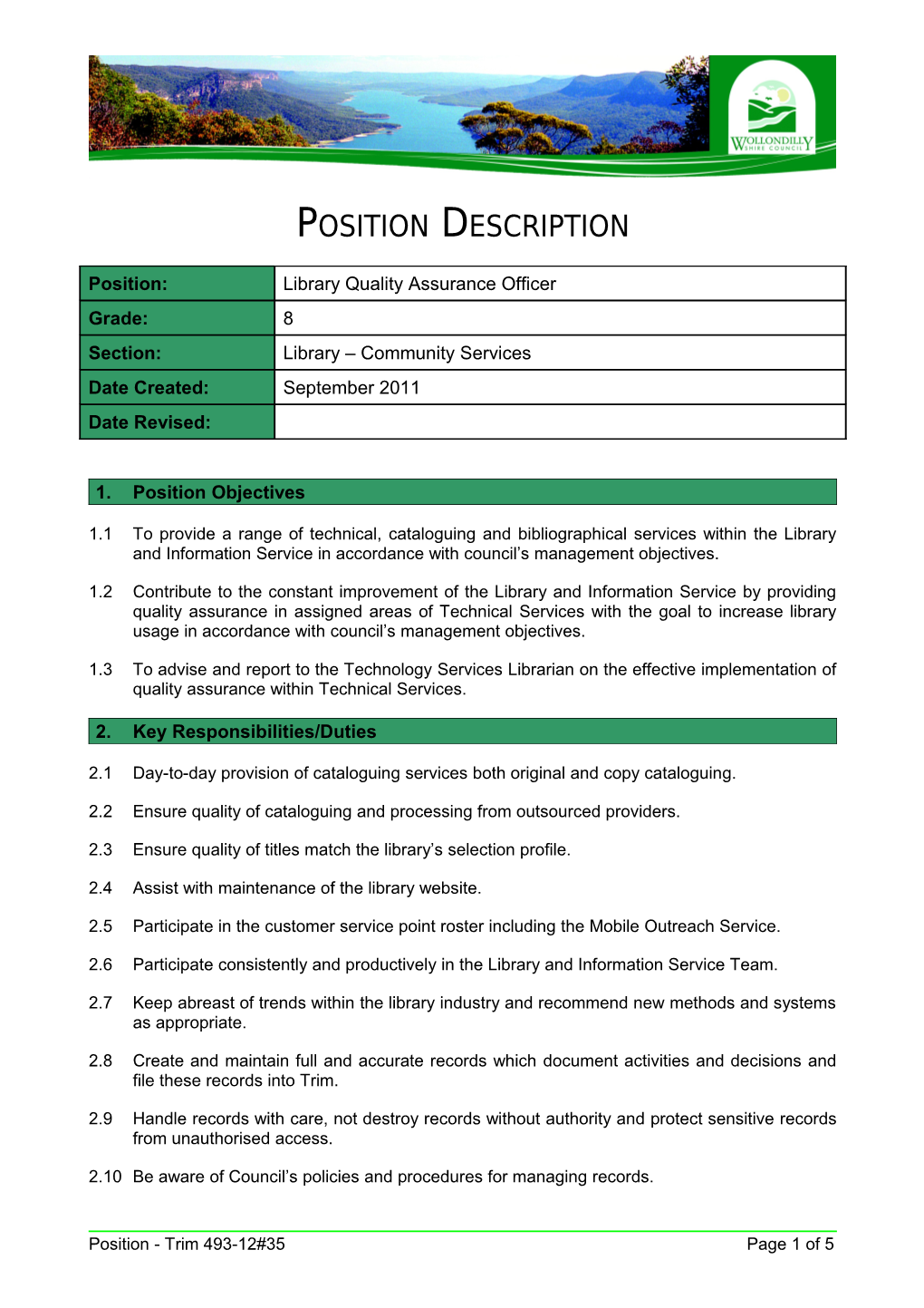 1.Position Objectives