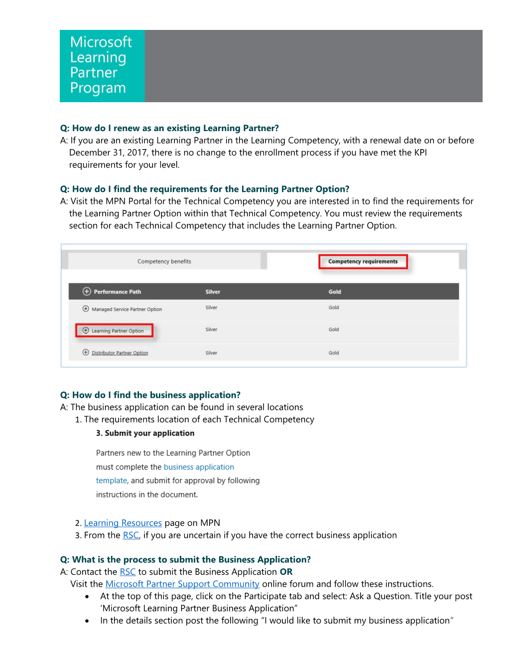 Q: How Do I Renew As an Existing Learning Partner?