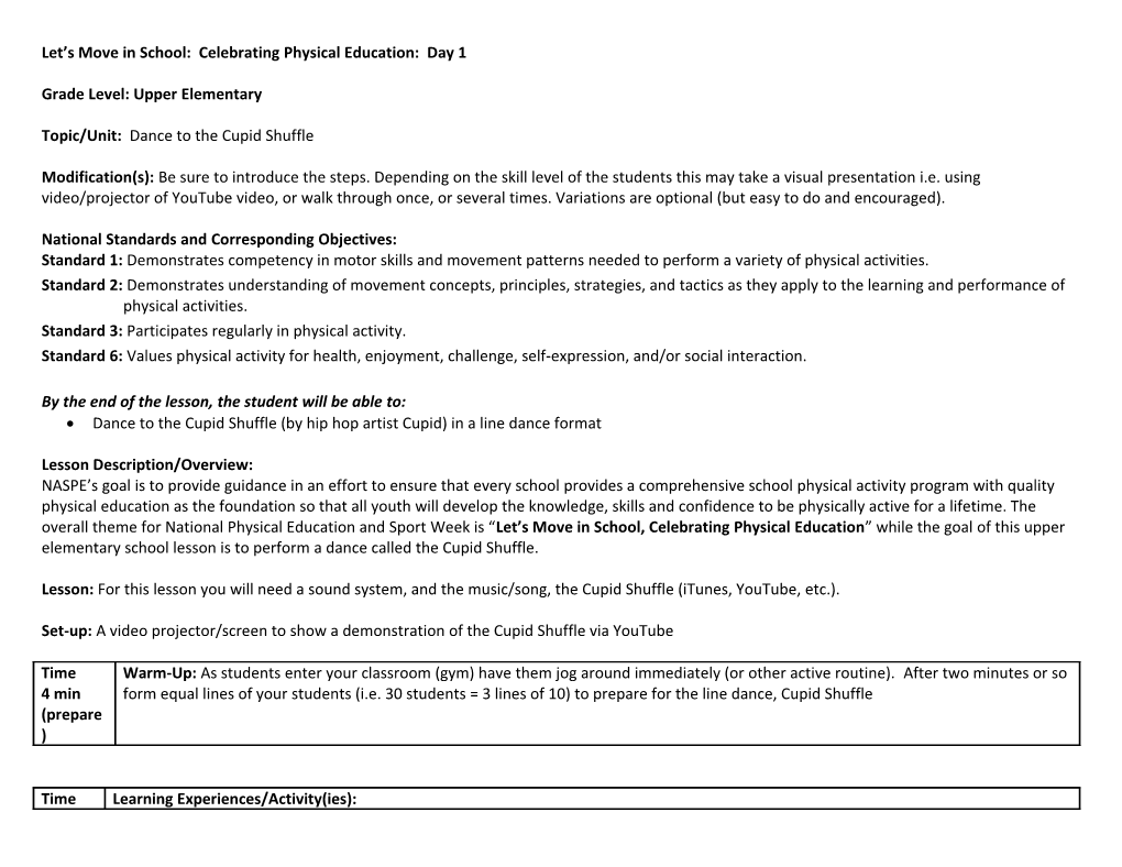 Sample Lesson Plan Format