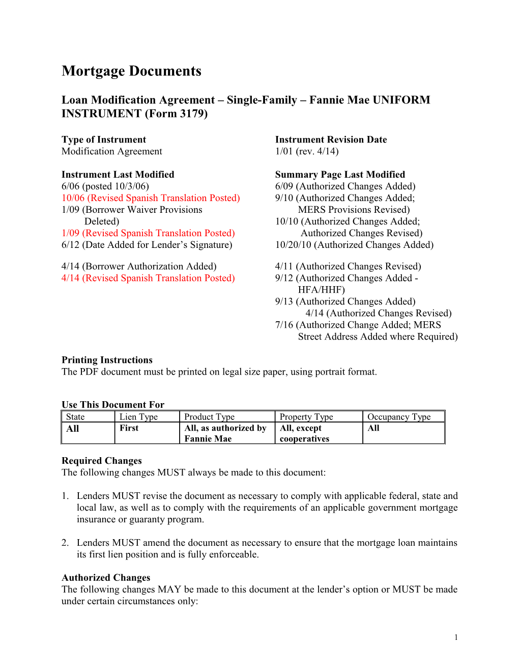 Modification Agreement Form 3179 Instructions