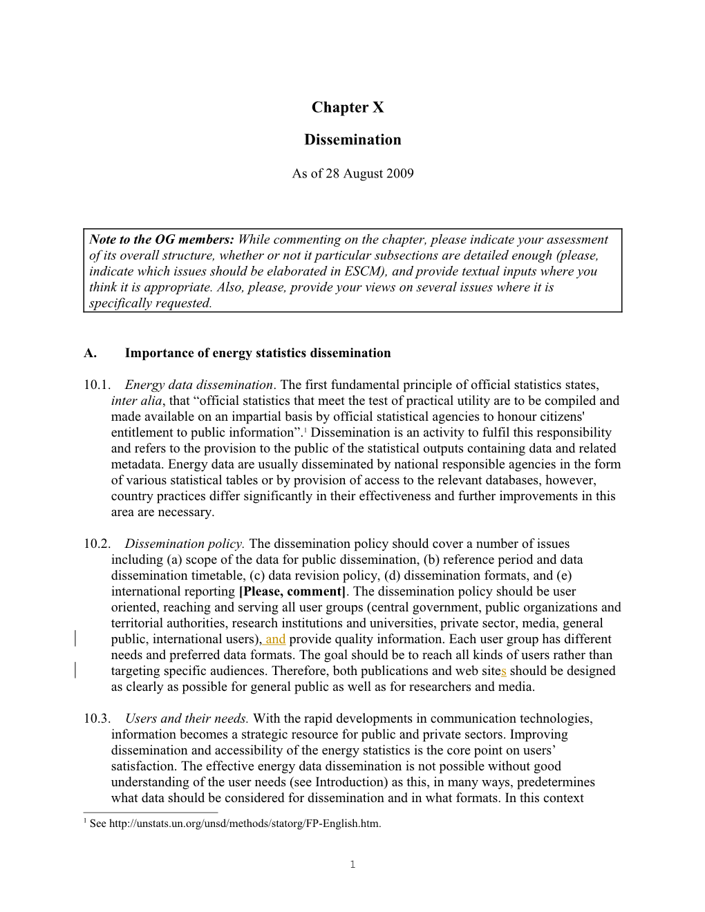 A.Importance of Energy Statistics Dissemination