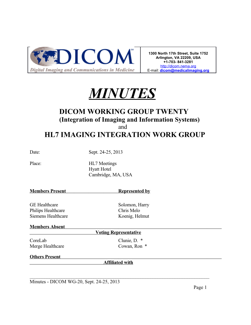 Dicom Working Group Twenty