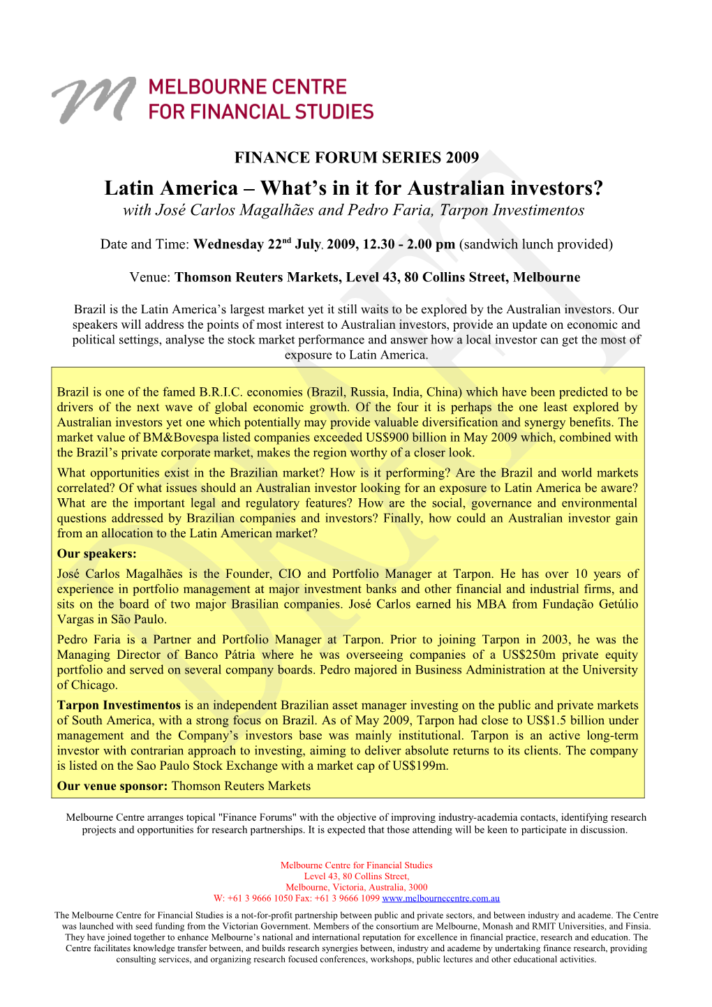 Latin America What S in It for Australian Investors?