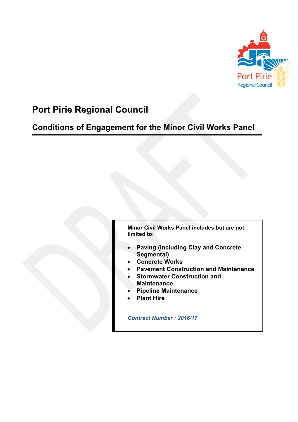 Conditions of Engagement for the Minor Civil Works Panel