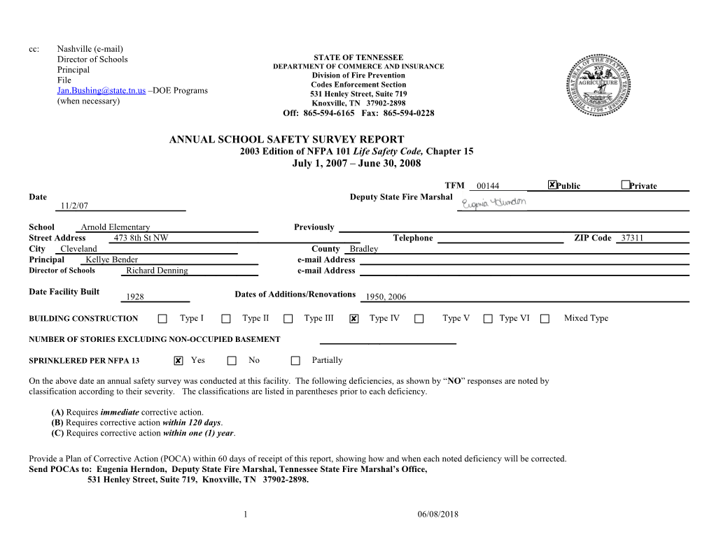 Yes No N/A Plan of Corrective Action - Response