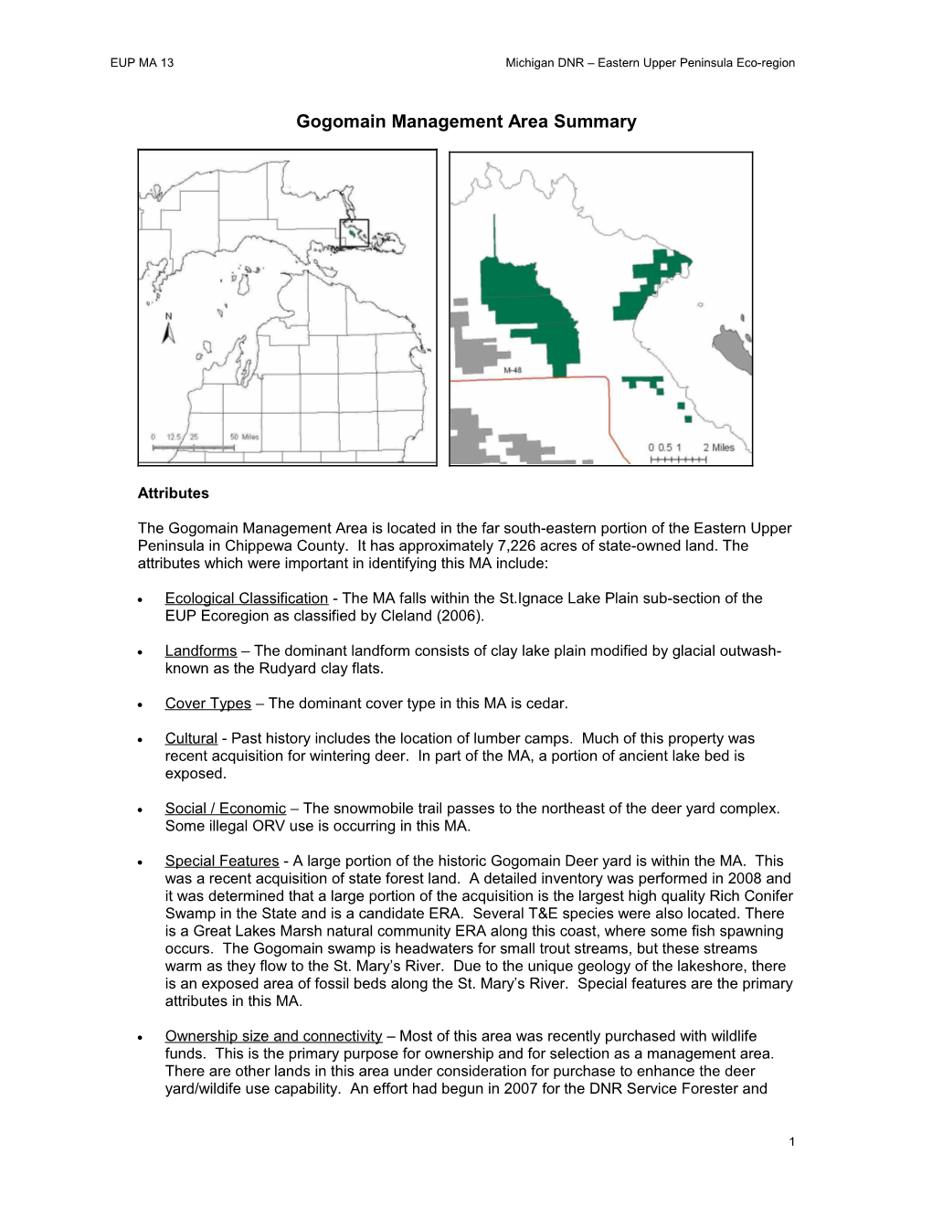 Mackinaw Lake Plain MA Brief