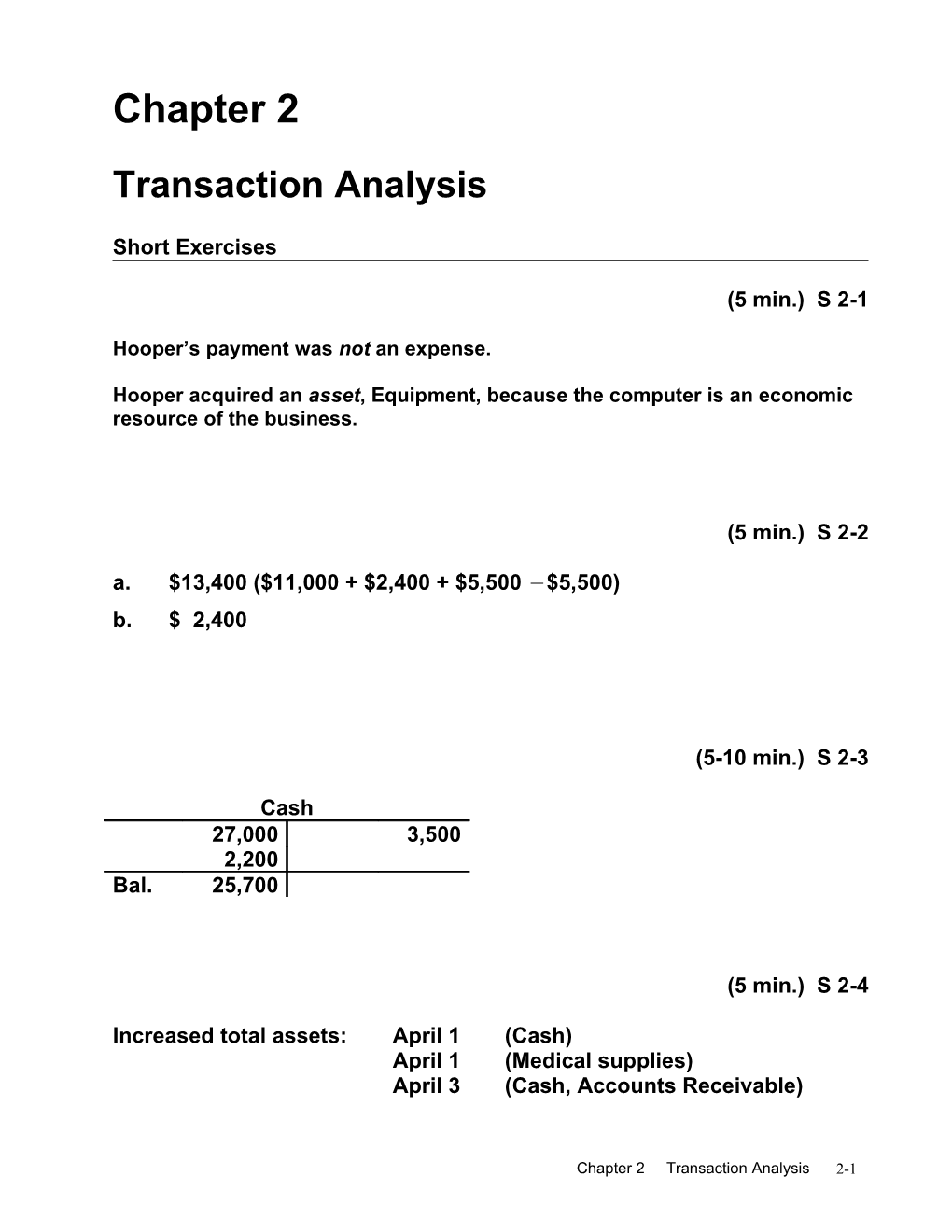 Transaction Analysis