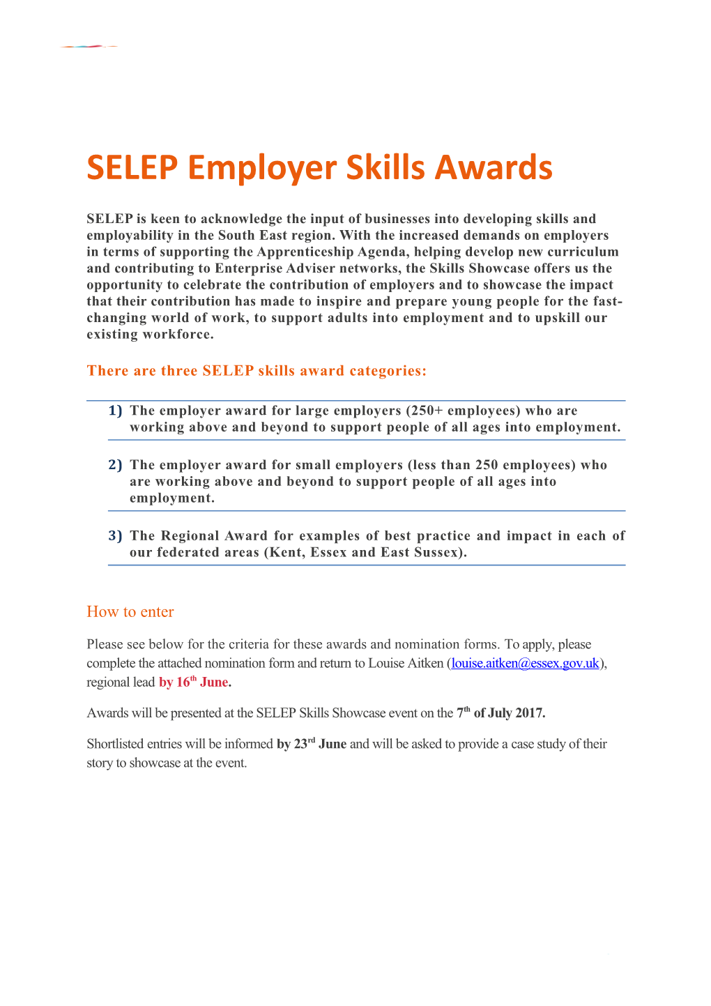 SELEP Employer Skills Awards