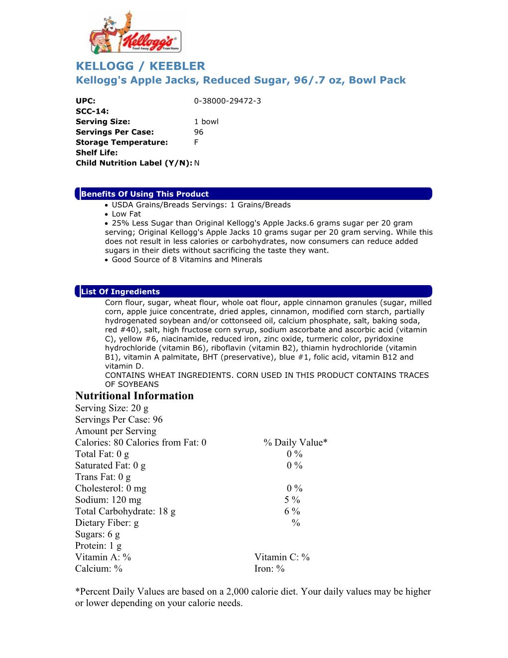 USDA Grains/Breads Servings: 1 Grains/Breads