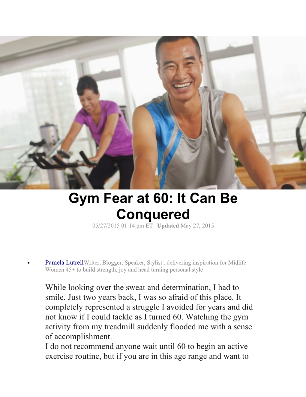 Gym Fear at 60: It Can Beconquered