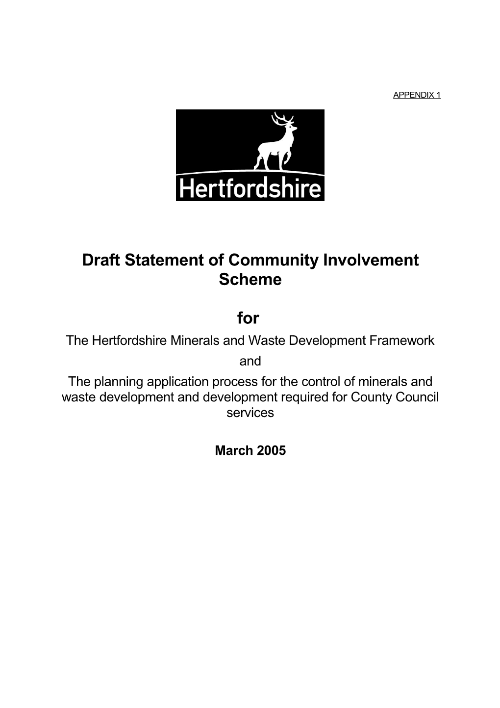 Draft Statement of Community Involvement Scheme